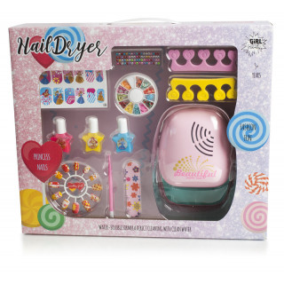 ESTUCHE MAQUILLAJE UÑAS CON SECADORA. GIRL POWER