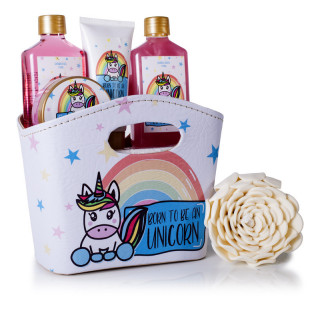 SET DE BAÑO BOLSO EXCLUSIVO-UNICORNIO