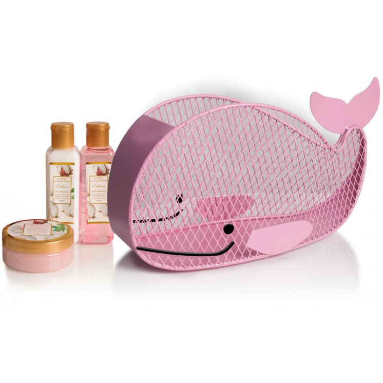SET DE BAÑO BALLENA ROSA (METAL)
